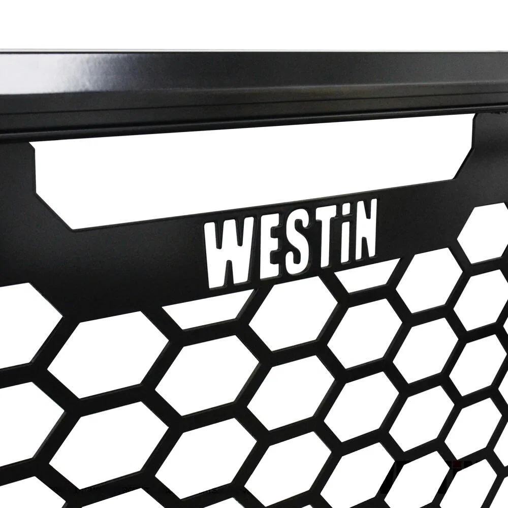 57-81055 – WESTIN Headache Rack, Punch Style Powder Coated Black Aluminum Compatible With Tool Boxes With Channels To...
